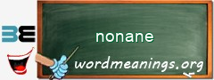 WordMeaning blackboard for nonane